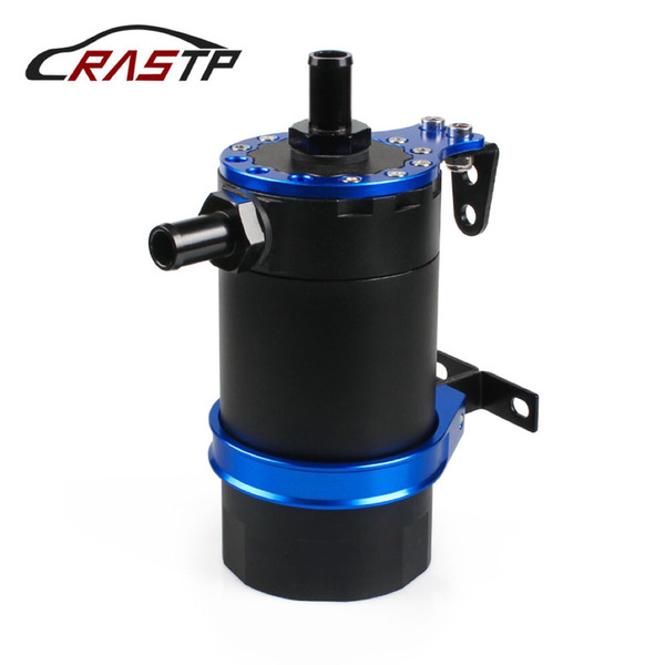 RASTP - Baffled Aluminum Oil Catch Can Resevoir Tank Kit Oil Tank Car Styling Accessories Blue RS-OCC020