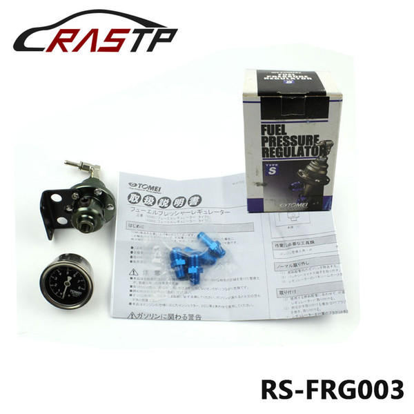 RASTP-Universal JDM Style High-professional Adjustable Tome Fuel Pressure Regulator With Gauge And Instructions Have In Stock RS-FRG003