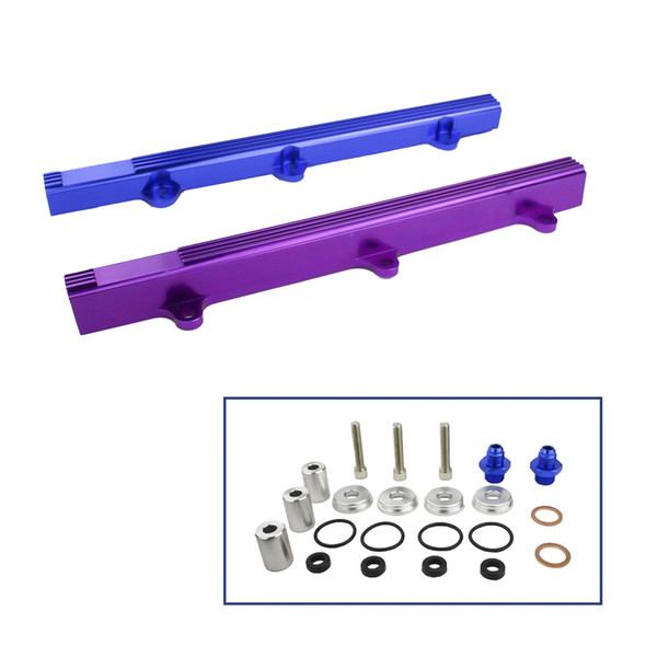 CNSPEED New Fuel Rail For Honda Civic Integra DOHC B16 B18 B-SERIES Aluminum Top Feed Injector Fuel Rail Kits Fuel Supply