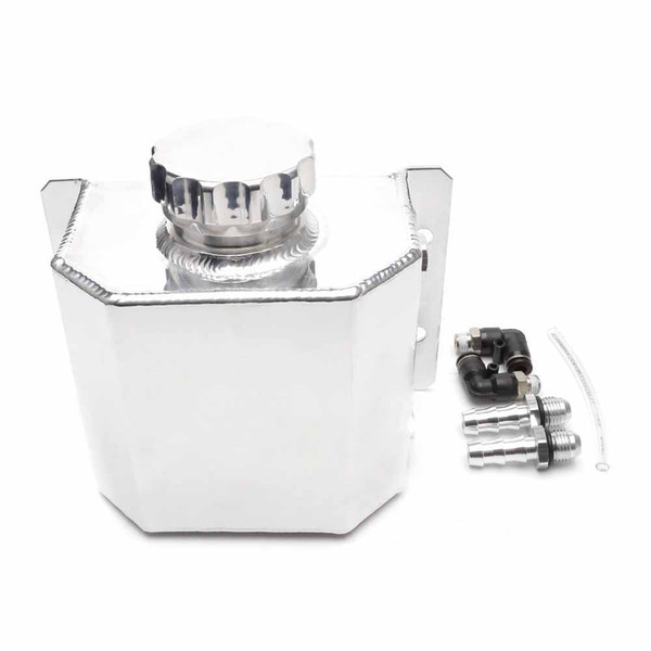 CNSPEED Universal 1L Alloy Aluminium Engine Oil Catch Can Breather Tank Mirror Polished YC101320