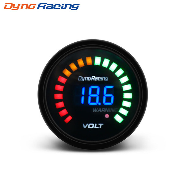 Dynoracing 2 inch 52mm 12V Car Digital Voltmeter Volt Gauge Meter 20 LED Black 7.5-20V Volts Volt Car Meter BX101456