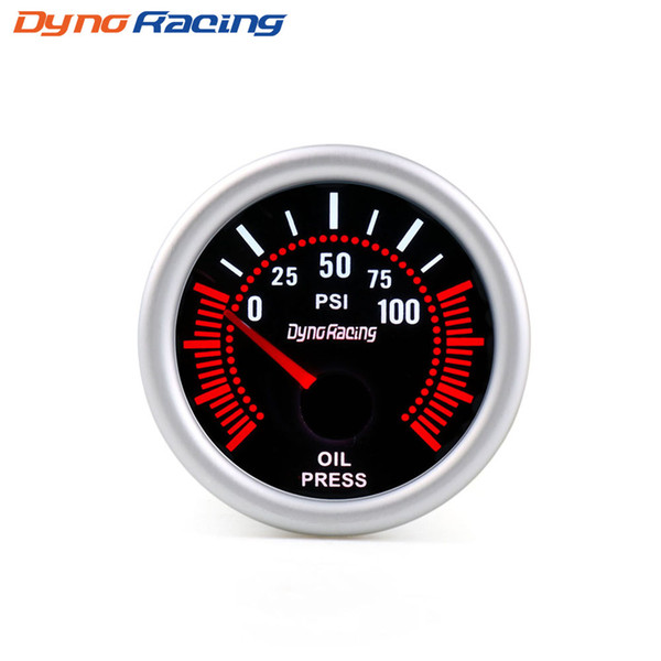 Dynoracing 2'' 52mm Universal Smoke Lens Oil Pressure Gauge 0-100PSI 12V LED With Oil Press Sensor Car Gauge