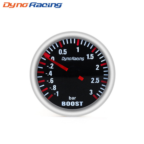 Dynoracing 2''52MM 3 BAR Boost Turbo Gauge Mechanical White Led Boost Gauge Smoke lens Boost Sensor