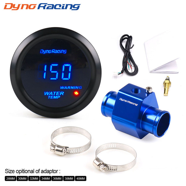 2'' 52MM Car Digital Blue Led Water Temperature Gauge 40-150 Celsius With Water Temp Joint Pipe Sensor Adapter 1/8NPT