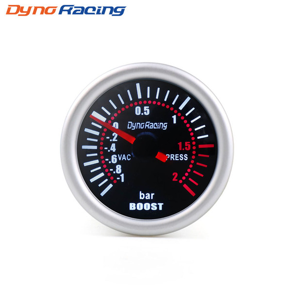 Dynoracing 2'' 52mm Universal Smoke Len Turbo Boost Gauge Bar LED Digital Pointer Boost Gauge 12V Gauge Car meter BX101310