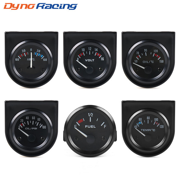 2INCH 52mm black voltage water meter thermometer oil temperature gauge fuel level gauge oil meter AMP triple meter gauge kit