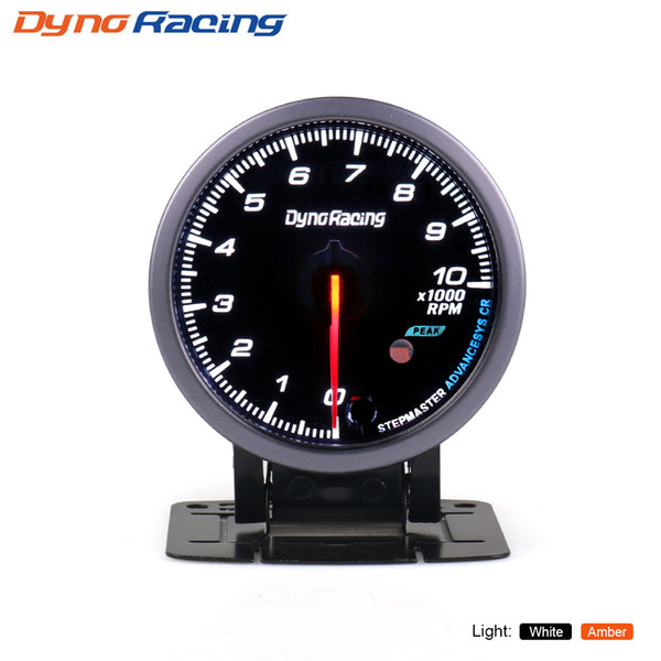 Dynoracing 60MM Tachometer 0-10000 Rpm gauge Black Face with White&Amber Lighting RPM gauge Car meter BX101476