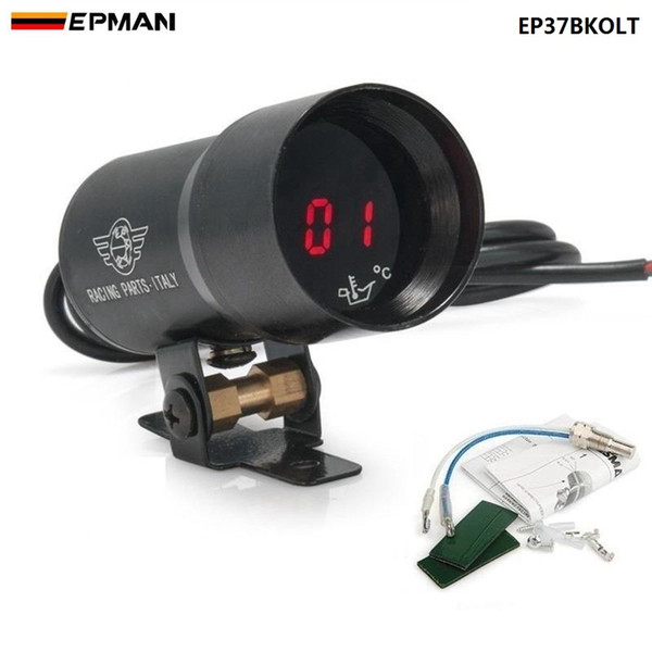 EPMAN - - 37mm METER/GAUGE Compact Digital Smoked Lens Oil Temperature Gauge Auto gauge/meter Black EP37BKOLT