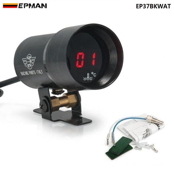 EPMAN 37mm gauge / meter Micro Digital Water Temperature Gauge Auto gauge 37mm Supplied with Sensor +Kit Black EP37BKWAT