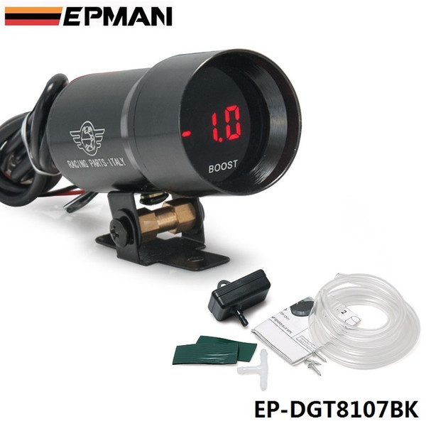 EPMAN - - 37mm METER/GAUGE COMPACT MICRO DIGITAL SMOKED BOOST BAR GAUGE UNIVERSAL 4-6-8 CYLINDER ENGINES EP37BKBOOST