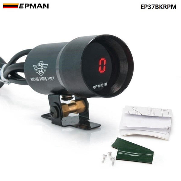 EPMAN 37mm meter/gauge - Compact Micro Digital Smoked Lens Rev Counter RPM Tacho Gauge Auto gauge EP37BKRPM