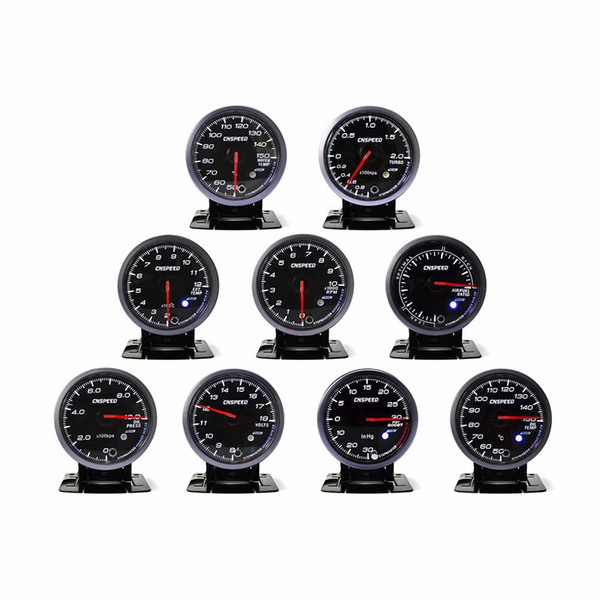 CNSPEED 2.5INCH 60MM White /Amber lights Oil pressure Water temp Oil temp Voltage Turbo Boost Exhaust gas temp gauge Car meter