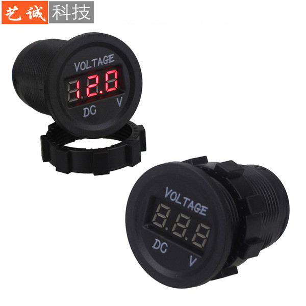 Car Modification Voltmeter Led Car Waterproof Voltmeter Measure 6-30V Voltage Red/Blue/Green LED