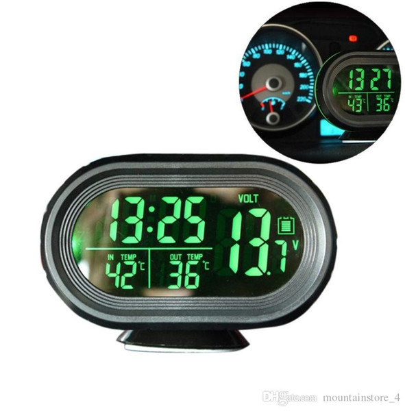 Car Voltage Monitor Car Clock Thermometer Digital Backlight Snooze Mode Vibrate Car Alert Nap Zapper Alarm for Safety (Retail)