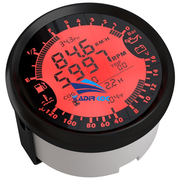 Auto 6-In-1 Multifunction Gauge Modification 85mm GPS Speedometer Tach Fuel Gauge 8-16v Volt Meter Water Temp Meter 0-5Bar Oil Pressure