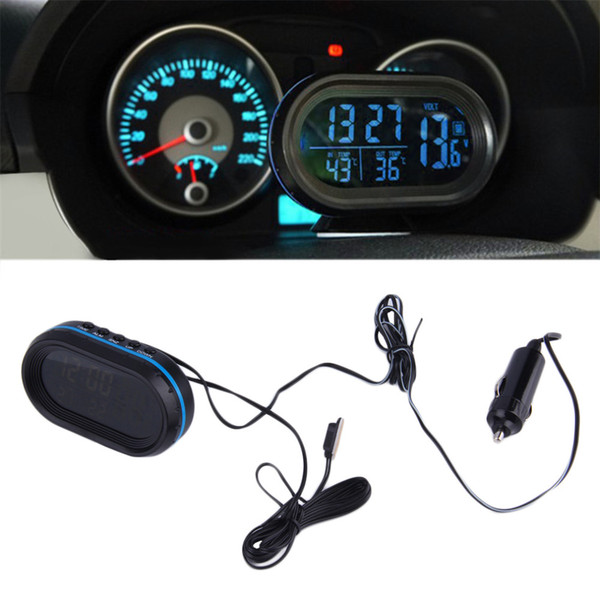 Time clock, automobile electronic clock, on board thermometer luminous clock for automobile