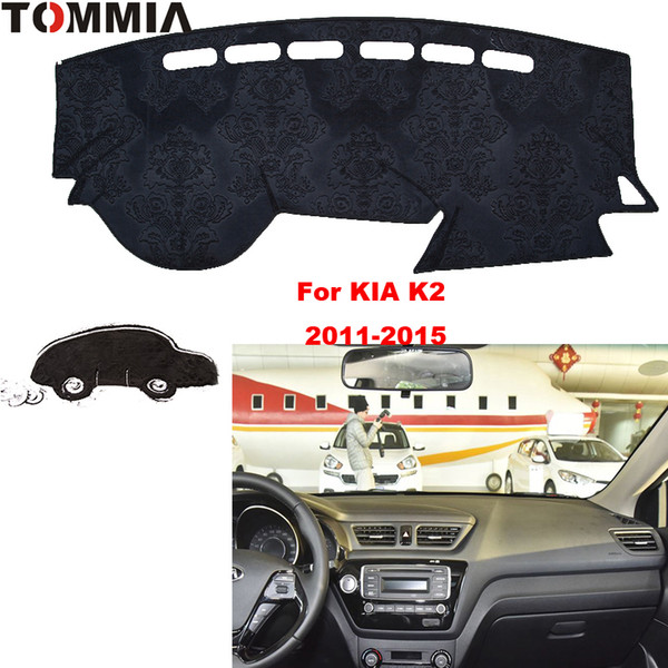 Car styling For KIA K2 2011-15 Interior Dashboard Pad Cover Dash Mat Sticker Anti-Sun Velvet Instrument