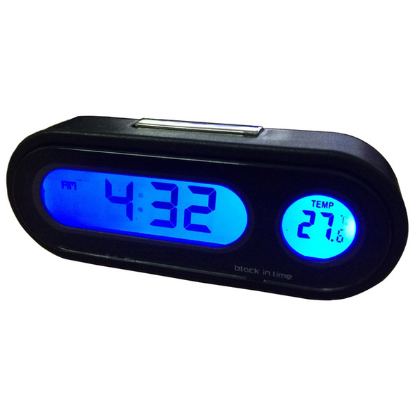 2 In 1 Car Kit Electronic Clock Thermometer LED Digital Display Car Inside Temperature Measuring Tool With Backlight Function