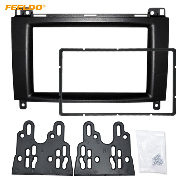 FEELDO 2Din Car Stereo Radio Fascia Frame for Mercedes-Benz B200/A-Class (W169)/B-Class (W245) Audio Frame Refitting Kit #4398