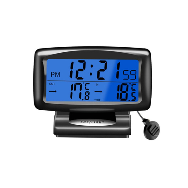 New 2 in 1 Auto Thermometer Car Clock Calendar LCD Display Screen Room Thermometer Digital