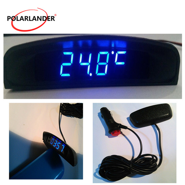 Auto Accessories 3 In 1 Interior Temperature Meter Voltmeter Car Electronic Clock Car Auto Digital LED 12V