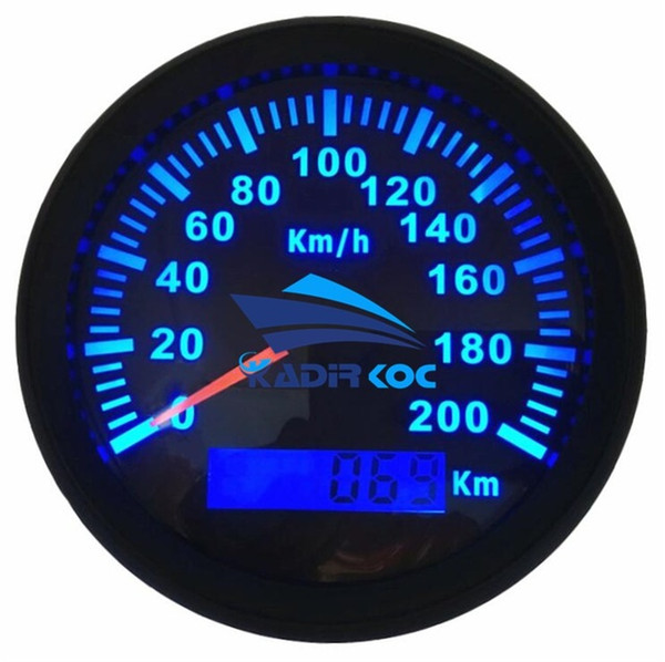 Pack of 1 0-200km/h GPS Speedometers 85mm Odometers Stainless Steel Bezel GPS Gauges with BLUE Backlight for Auto Truck Boat RV