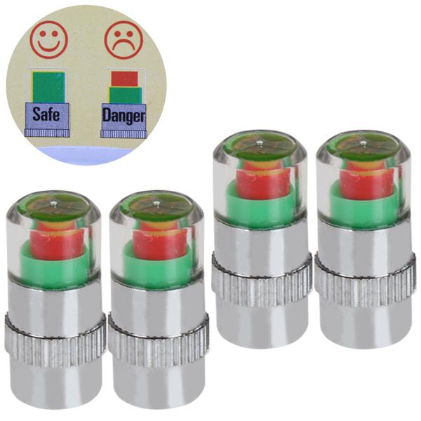 4 x 2.4 Bar Tyre Pressure Air Alert Tire Valve Stem Caps For Auto Car CEC_749