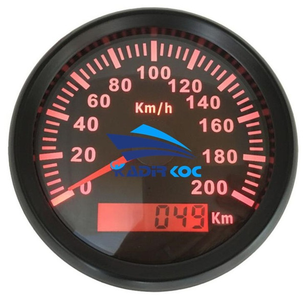 Automotive Instrument Panel Gauges 0-200km/h GPS Speedometers 85mm Speed Mileometers Waterproof with GPS Antenna 9-32v Black