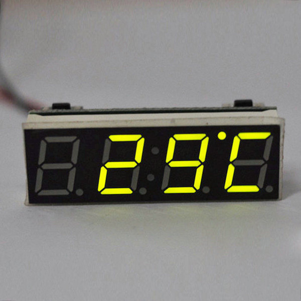 AZGIANT Car Auto Digital Led Electronic Time Clock Thermometer Voltmeter Vintage Clock