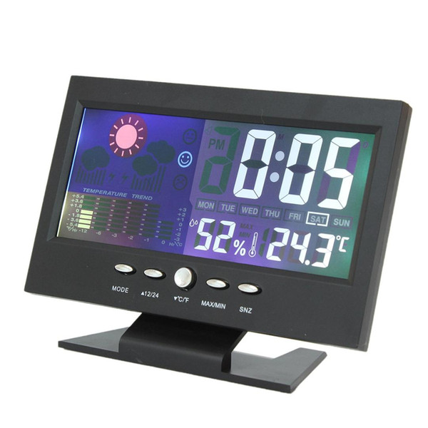 Color LCD Screen Calendar Car Digital Clock Car Thermometer Weather Forecast Black