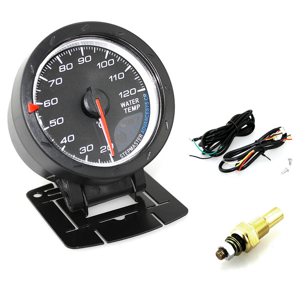 Universal 2.5Inch 60mm Car Motor Gauge Water Temperature Meter Black Shell with Red & White Lighting AGA_500