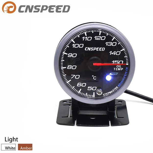 CNSPEED 60MM Car oil temperature gauge & Lighting Psi Black Face Auto Water temperature gauge