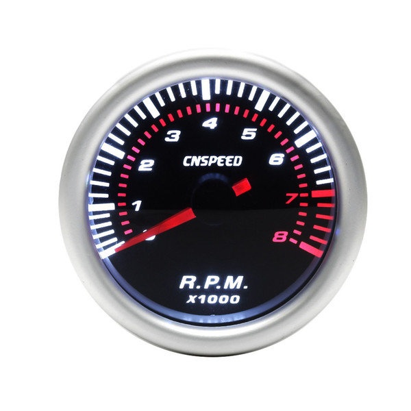 Cnspeed 52mm Universal LED Smoke Len 8-16V Tachometer Gauge Meter