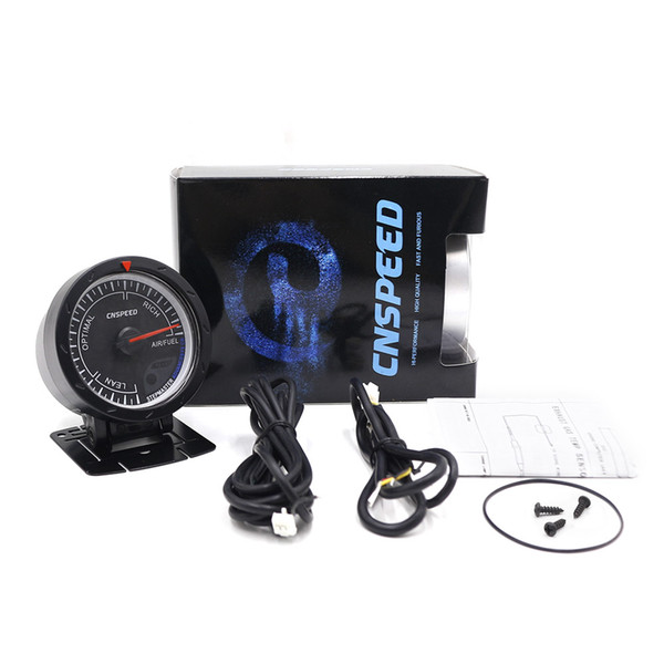 CNSPEED 60MM Racing Car Air Fuel Ratio Gauge & Lighting Black Face Auto Air Fuel Ratio Gauge