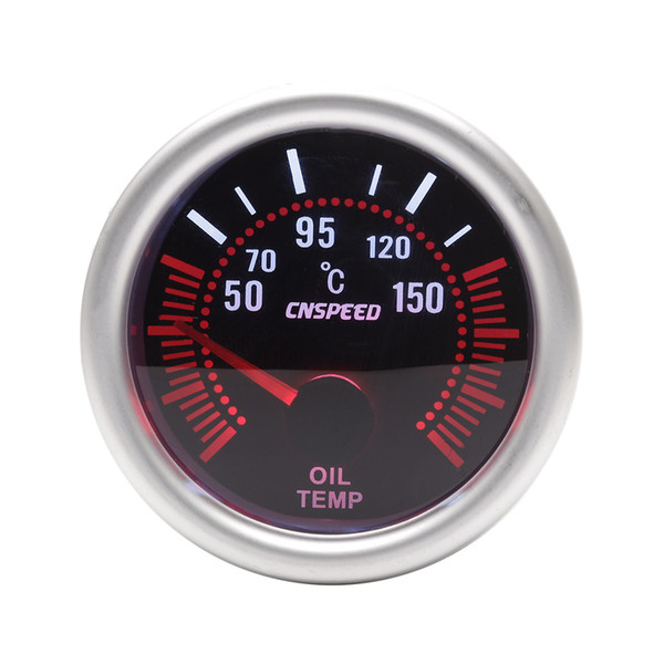 Cnspeed 52mm Universal LED Smoke Len 12V Oil temp Gauge Meter with Temperature sensor