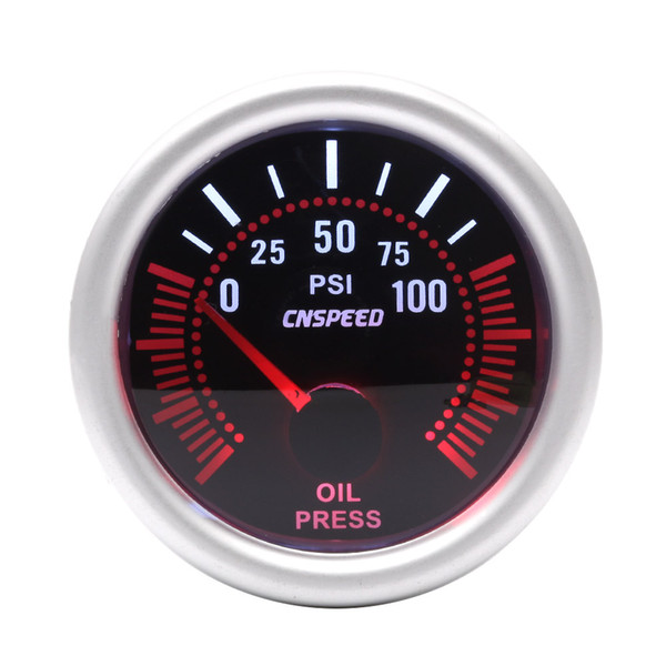 Cnspeed 52mm Universal LED Smoke Len 12V oil press Gauge Meter with oil press sensor