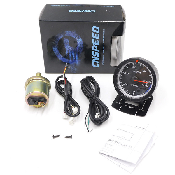 CNSPEED 60MM Racing Car Volt Gauge & Lighting Black Face Auto Volt Gauge