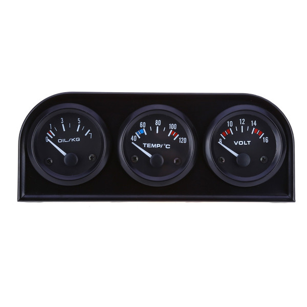 3in1 12V Car Water Temp Gauge 52MM Racing Oil Pressure Meter Voltmeter With Sensor Triple kit Auto Electronic Gauge Accessory NB