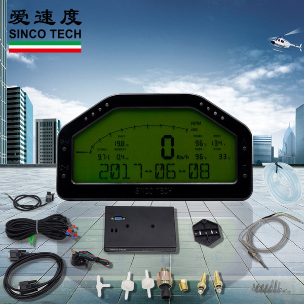 DO908 sensor kit multi-function dashboard 9000RPM; Dash Race Display Sensor Kit, Dashboard LCD Screen; Wire Harness, Gauge Meter