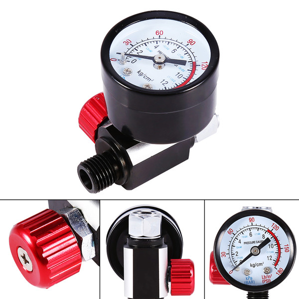 New Practical 1/4'' Mini BSP HVLP Spray Gun Air Regulator with Pressure Gauge Diaphragm Control