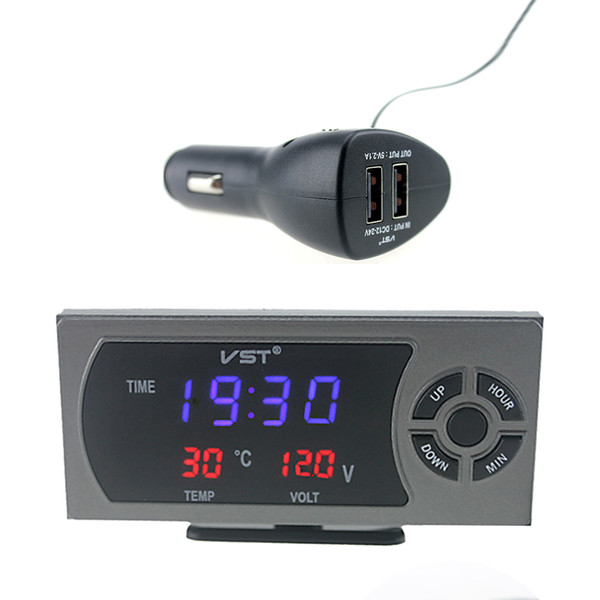 Multifunction LED Digital Clock with Thermometer Voltmeter Electronic clock for Sedan SUV RV Truck