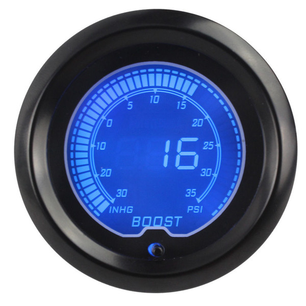 1 pcs 7 colors Car universally LED Digital Display Boost Gauge 30-35psi With Turbo Sensor Boost Gauge