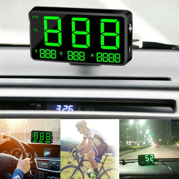 Digital GPS Speedometer HUD MPH / KM/h Overspeed Warning For Car Motorcycles