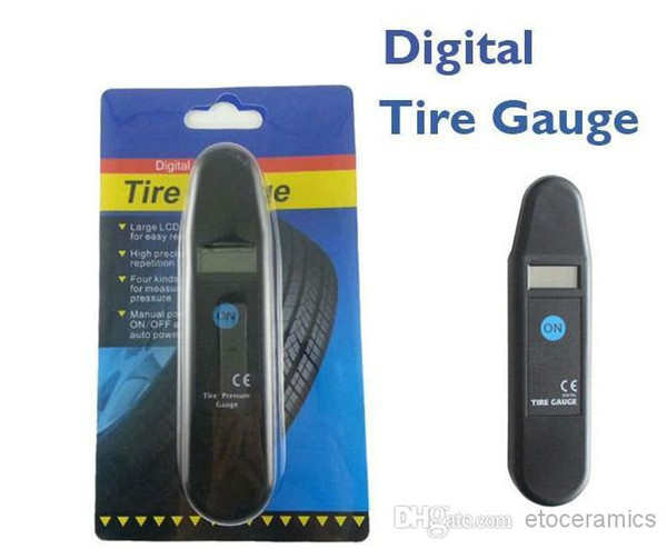 200pcs/lot DIGITAL TYRE PRESSURE GAUGE - LCD DISPLAY - PSI BAR KPA - car bike trailer truck