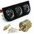 2'' 52mm LED Car 3 Gauge Kit Water Temp + Oil Pressure + Volt Voltage Meter