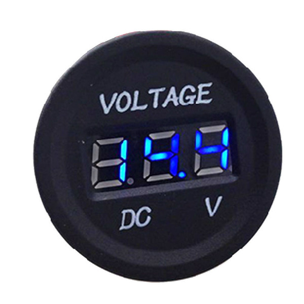 Professional Waterproof Gauge LED Digital Display Voltmeter 12V-24V BLue LED Light For Universal Car Motorcycle Measure Voltage 6V-30V