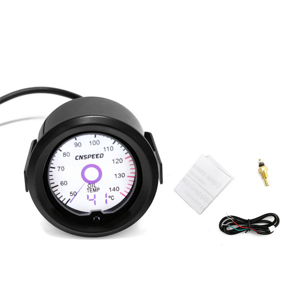 Universal Auto Meter 2'' 52mm Digital Pointer Car LED Oil Temp Temperature Gauge 7 Colors Backlit