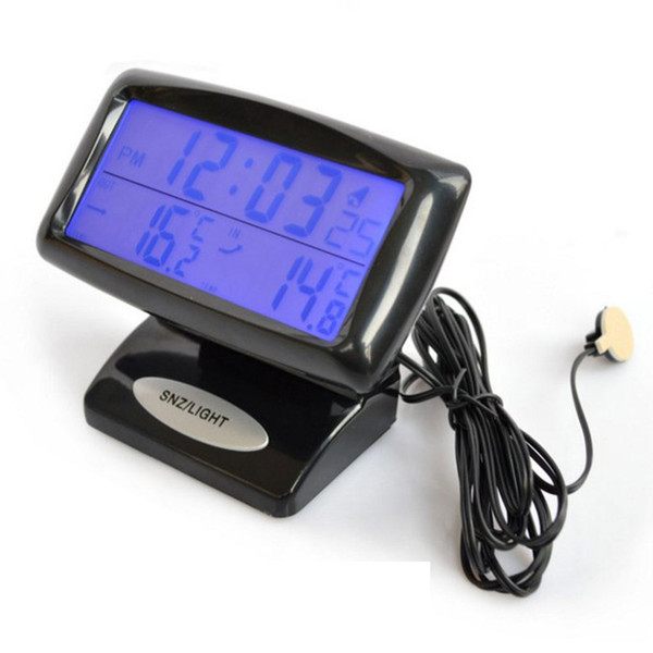 New Car Luminous LED Digital Auto Clock Thermometer for Vehicle Trunk with snooze Alarm Function