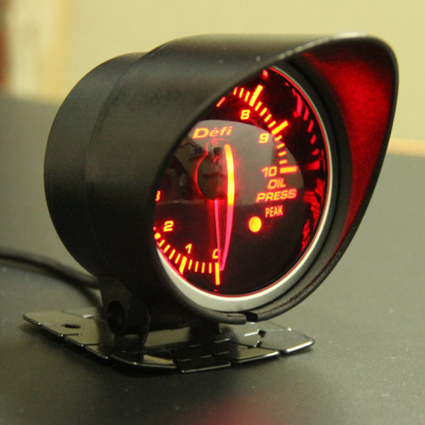 Free Shipping 60mm 2.5 Inch DEFI BF Style Racing Gauge Car Oil Press Gauge with Red & White Light Oil Pressure Sensor