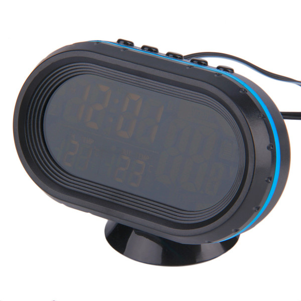 2 in 1 Digital Auto Car Thermometer + Car Battery Voltmeter Voltage Meter Tester Monitor + electronic Clock New Arrivals